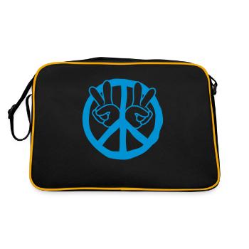Hands Peace Symbol - Retro Bag - black/gold - Back