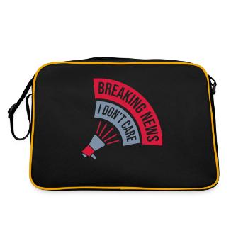 Breaking news don't care - Retro Tasche - Schwarz/Gold - Hinten