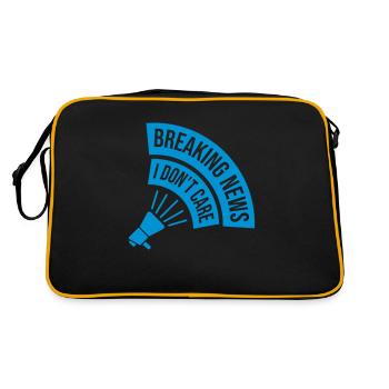 Breaking news don't care - Retro Tasche - Schwarz/Gold - Hinten