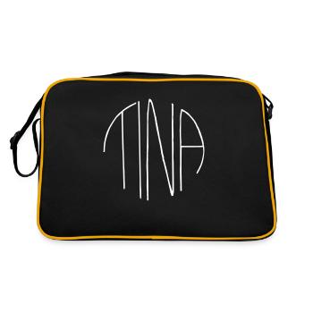 Tina - Retro Tasche - Schwarz/Gold - Hinten
