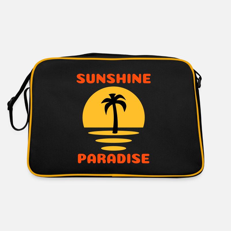 Sunshine, paradise (Half Sun, Palm Tree) Retro Bag