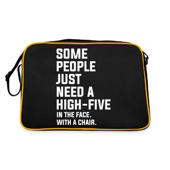 High-Five mood mood office man idiots office - Retro Bag - black/gold - Back