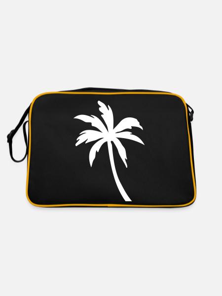 palme symbol silhouette - Retro Tasche - Schwarz/Gold - Hinten