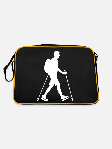 Icône de l’homme de marche nordique - Sac Retro - noir/or - Dos