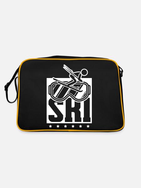 ski sport - Retro Tasche - Schwarz/Gold - Hinten