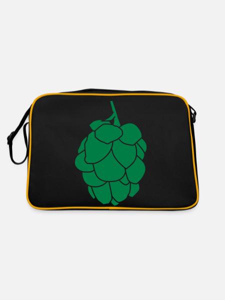 Hopfendolde - Retro Tasche - Schwarz/Gold - Hinten