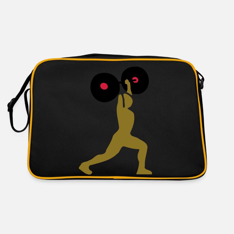 Gewichtheben - Retro Tasche - Schwarz/Gold