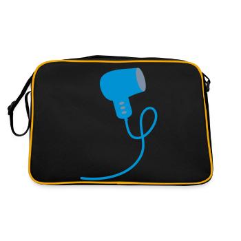Fön Friseur Frisör Coiffeur Haartrockner 2c - Retro Tasche - Schwarz/Gold - Hinten