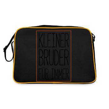 kleiner bruder für immer - Retro Tasche - Schwarz/Gold - Hinten
