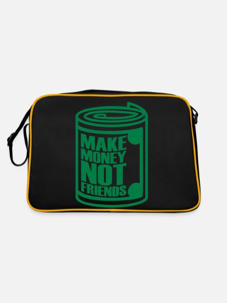 Money Dollar Saying - Retro Bag - black/gold - Back