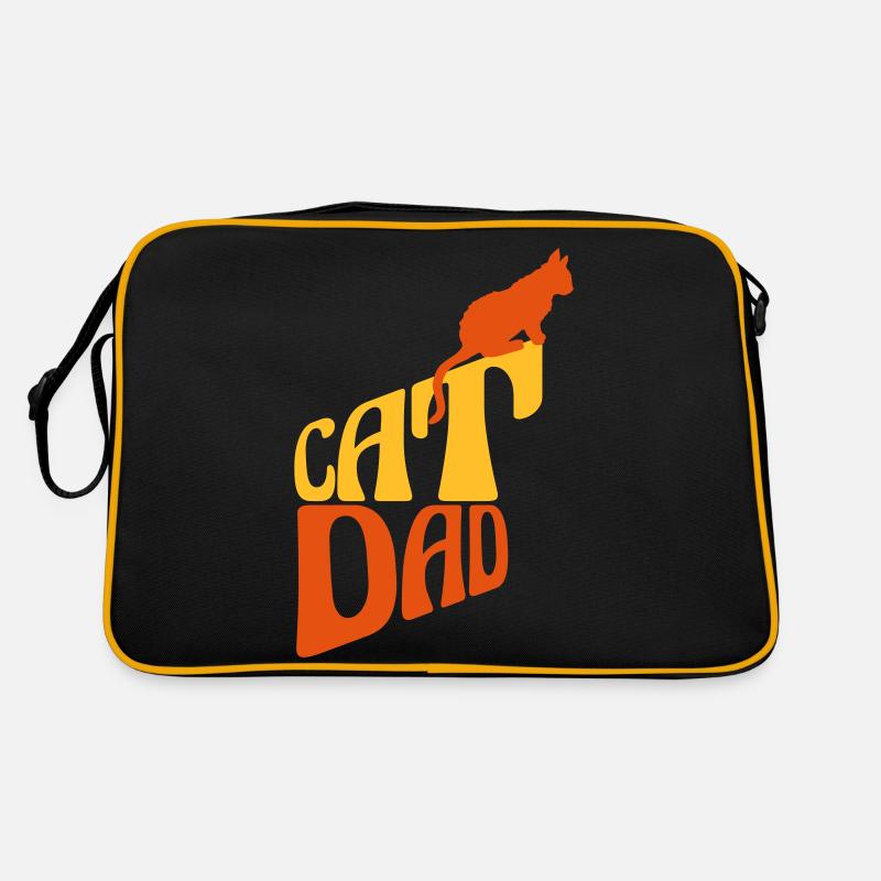 Conception du logo Cat Dad Sac Retro