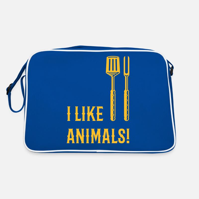 I Like Animals! (Grill Cutlery / White) Retro Bag