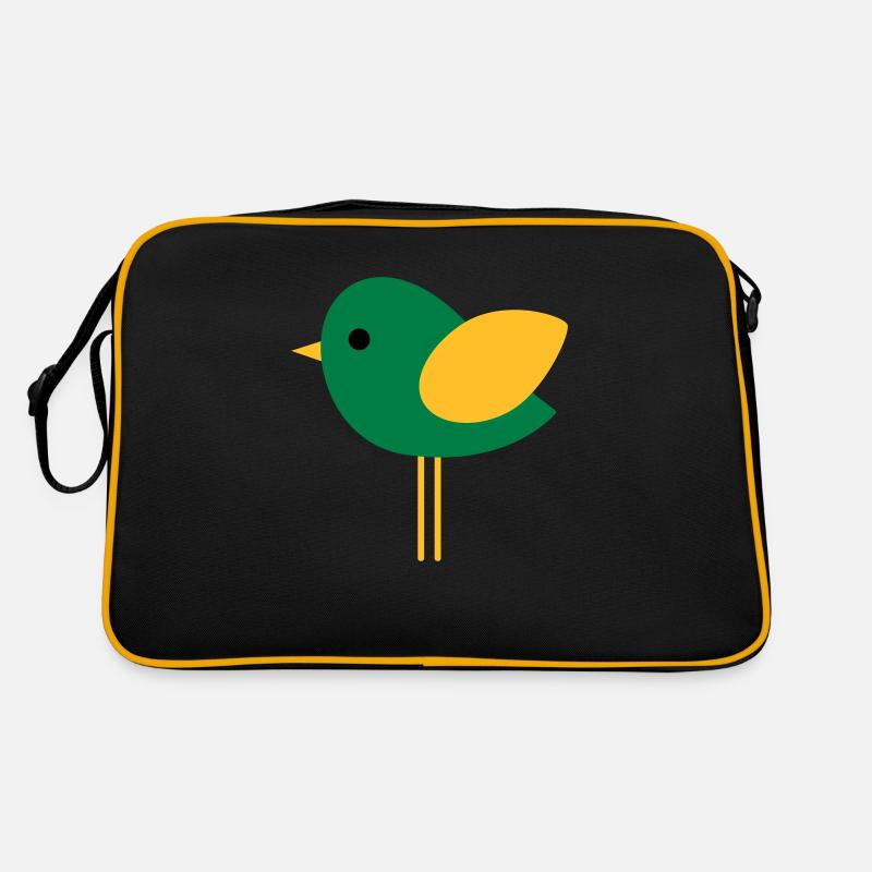 Vogel - Retro Tasche - Schwarz/Gold