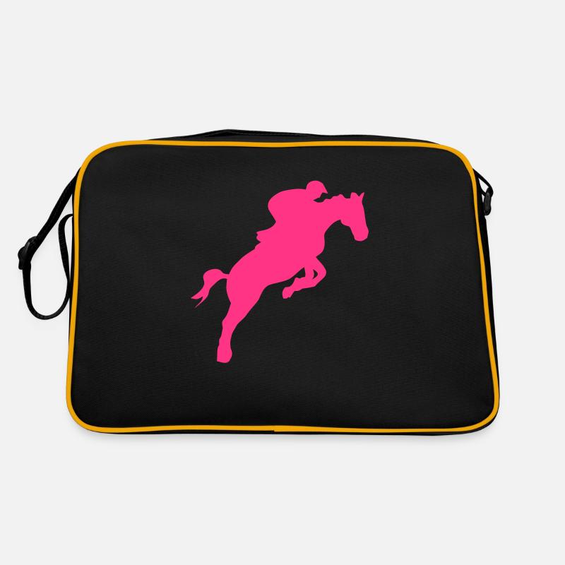 equitation cavalier11 obstacle cheval sa - Sac Retro - noir/or