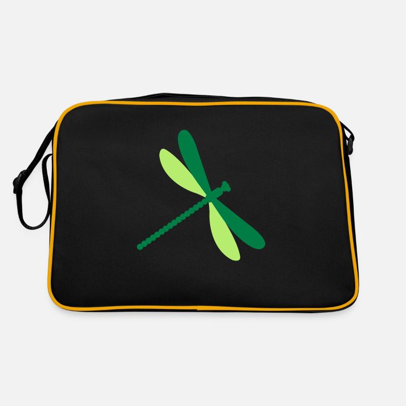 Libelle - Retro Tasche - Schwarz/Gold