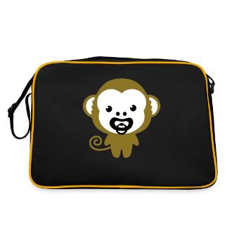 monkey with soother - Sac Retro - noir/or - Dos