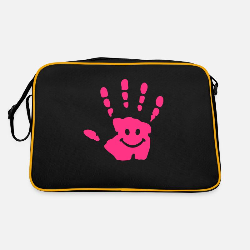 hand Lächeln Retro Tasche