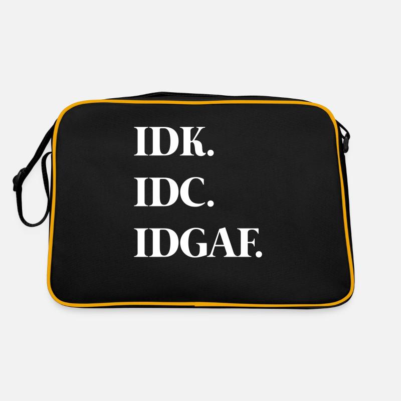 Idk. Idc. Idgaf. Retro Tasche