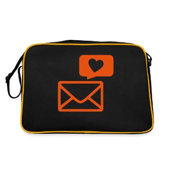 envelope bubble heart icon - Retro Bag - black/gold - Back