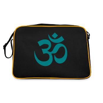 Om symbole pour le yoga et la méditation bleu turquoise vert - Sac Retro - noir/or - Dos