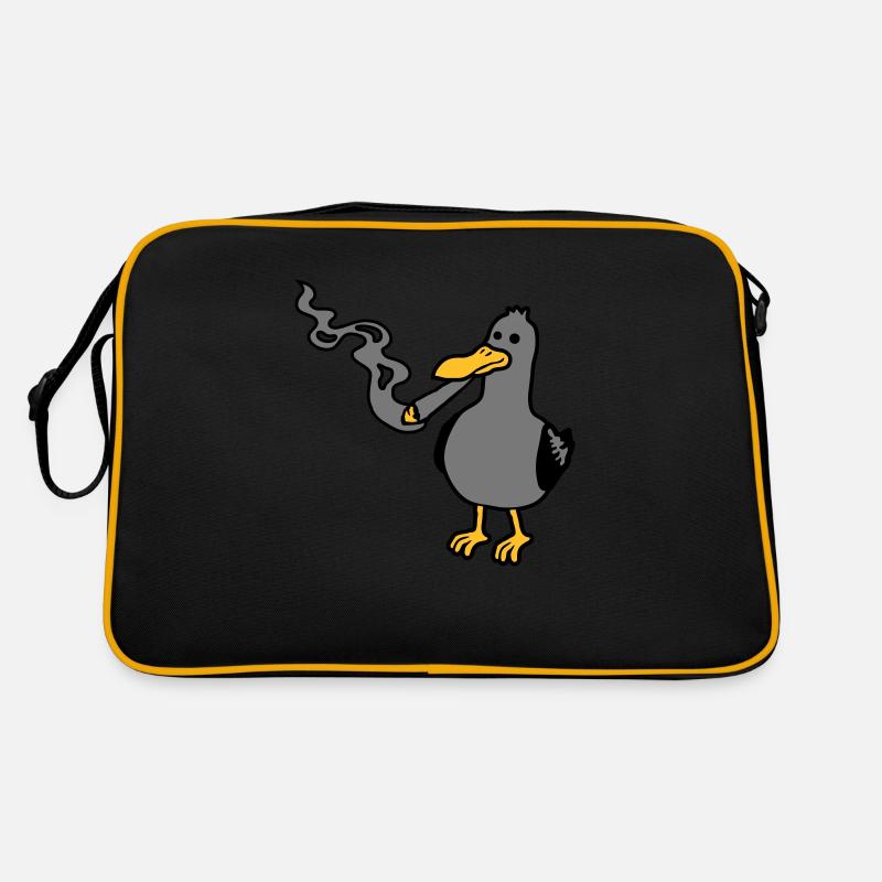 Kiffer Möwe Hanf rauchen Retro Tasche