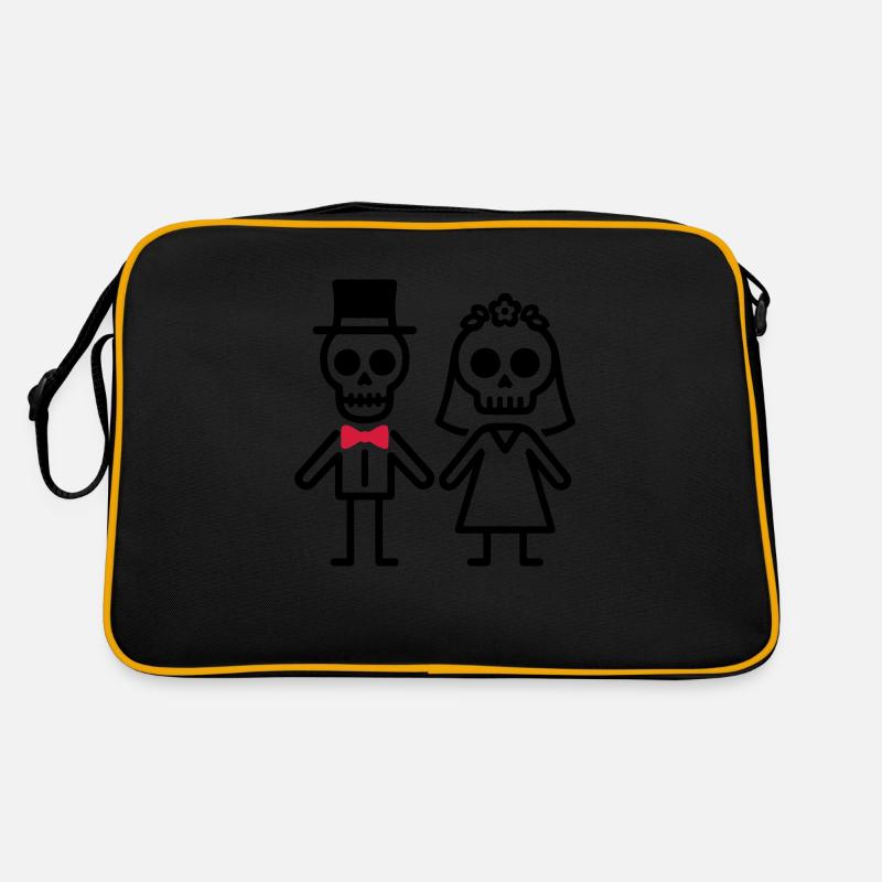 Couple Mariage Squelette Sac Retro