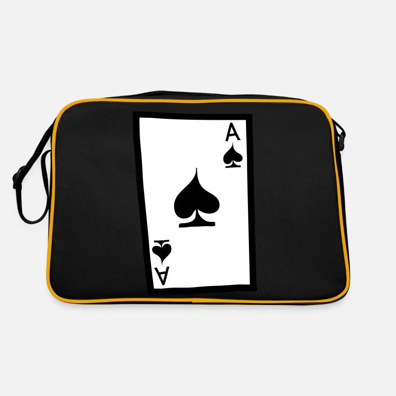 Ass (Pik) - Retro Tasche - Schwarz/Gold