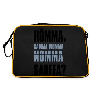 nomma sauffa - party trinksprüche - Retro Tasche - Schwarz/Gold - Hinten