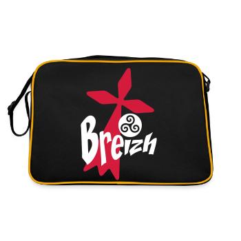 breizh brittany logo - Retro Bag - black/gold - Back