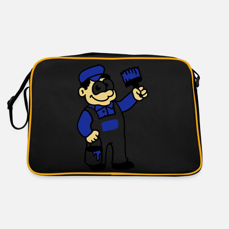 Maler mit Pinsel und Farbe Retro Tasche