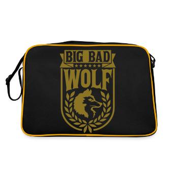 big bad wolf quote - Retro Bag - black/gold - Back