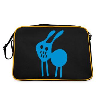 crazy rabbit v2 (© alteerian) - Retro Tasche - Schwarz/Gold - Hinten