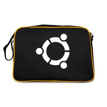 ubuntu circle of friends - Retro Tasche - Schwarz/Gold - Hinten