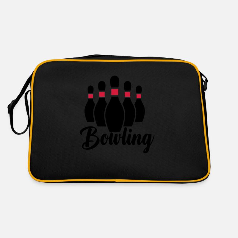 bowling - Retro Tasche - Schwarz/Gold