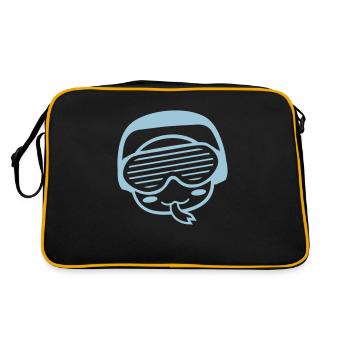 Coole DJ Schlange Gesicht Tier Kopf Musik Party - Retro Bag - black/gold - Back