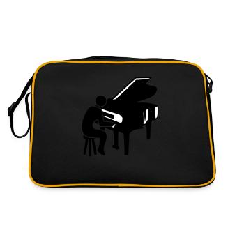Piano Touches Instrument Jouant de la musique classique - Sac Retro - noir/or - Dos