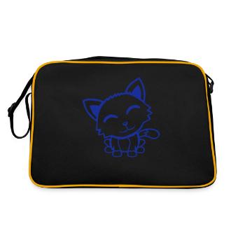 Cat Pet Animal Cute Little Kitten Friendly - Retro Bag - black/gold - Back
