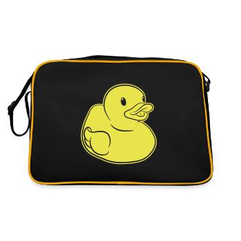 Quietscheentchen – Lustige Badeente für Badewanne - Retro Tasche - Schwarz/Gold - Hinten