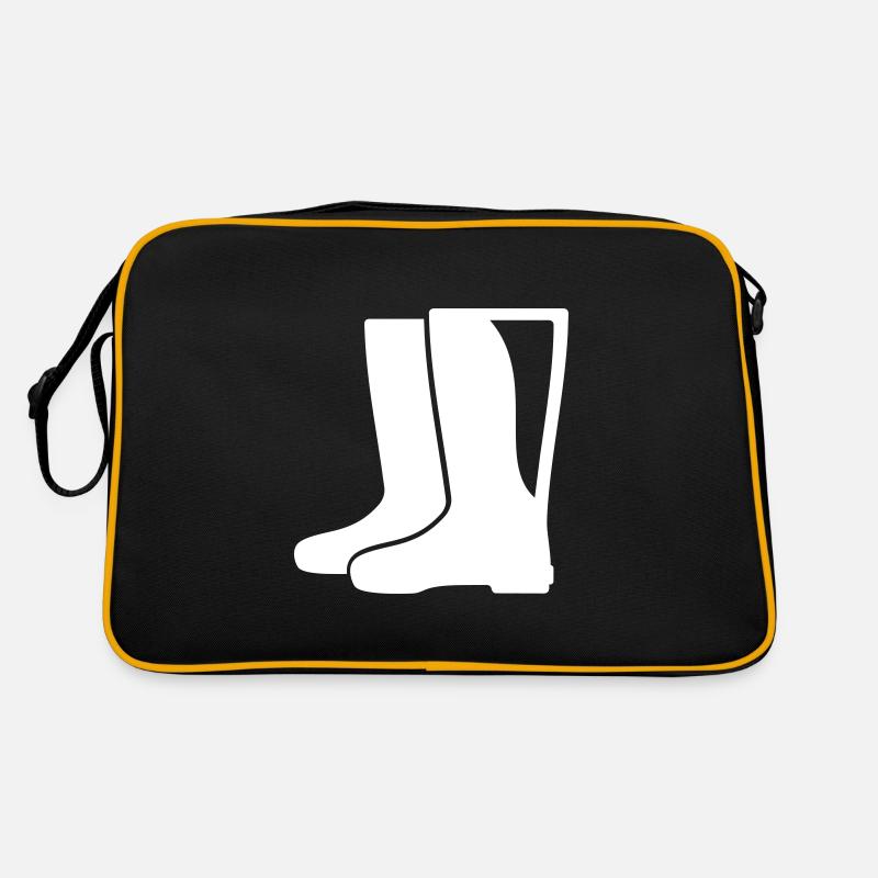 Stiefel - Retro Tasche - Schwarz/Gold