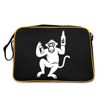 Monkey Beer Drunk - Retro Bag - black/gold - Back