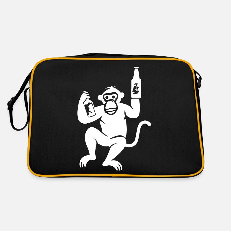 Affe Bier Besoffen Retro Tasche