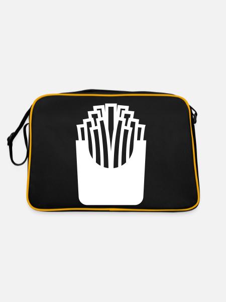Français symbole de restauration rapide frites - Sac Retro - noir/or - Dos