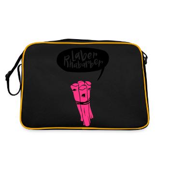Laberrhabarber - Retro Tasche - Schwarz/Gold - Hinten
