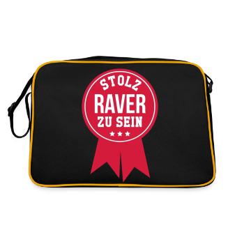 Rave Raver Raverin Techno Electro House Electro - Retro Tasche - Schwarz/Gold - Hinten