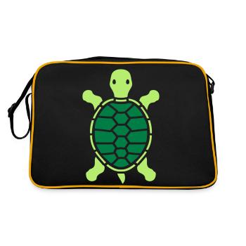 legs tortoise walking go turtle shell design logo - Retro Bag - black/gold - Back