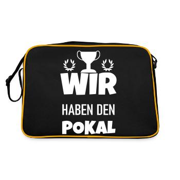 Wir haben den Pokal Sport Mannschaft Team Gruppe - Retro Tasche - Schwarz/Gold - Hinten