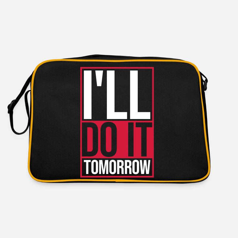 do it tomorrow Zitat Retro Tasche