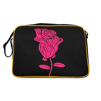 Pretty Beautiful Rose Blossom Leaf Roses Romantic - Retro Bag - black/gold - Back