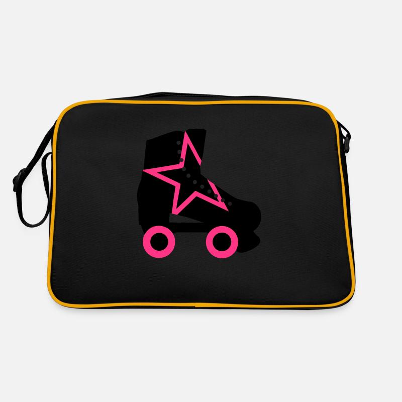 rollschuh - Retro Tasche - Schwarz/Gold