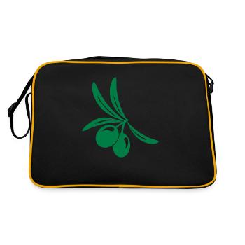 Olive leaf branch - Retro Bag - black/gold - Back